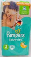 پوشک پمپرز آلمانی بیبی درای سایز 3 تعداد 50 عددی pampersbaby dry